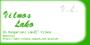 vilmos lako business card